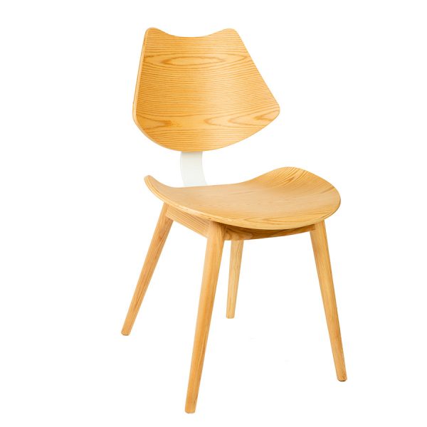 כסא מעץ טבעי בעיצוב רטרו דגם מוי
