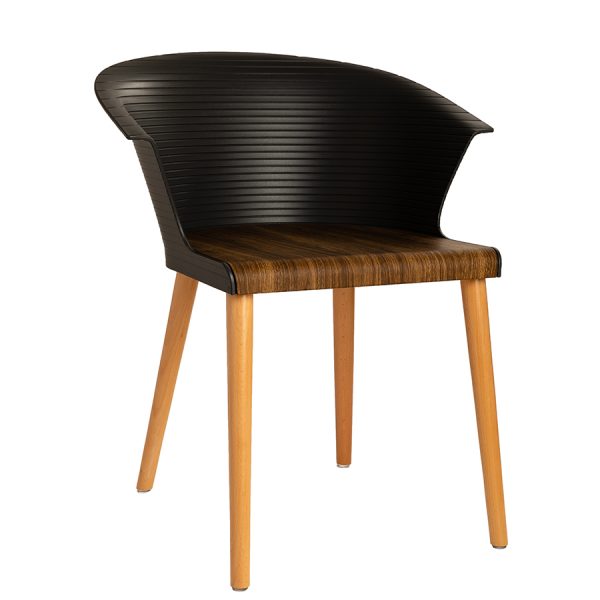 כסא מעץ בשילוב פלסטיק דגם פיקאסו