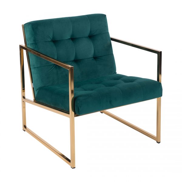 כורסא מעוצבת וויין ירוק קטיפה רגלי זהב