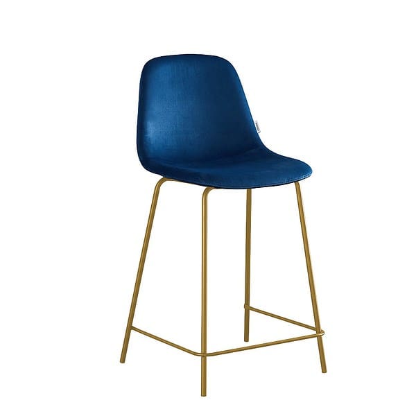 כסא בר - דגם מריו-בר-כחול-כהה-רגל-זהב