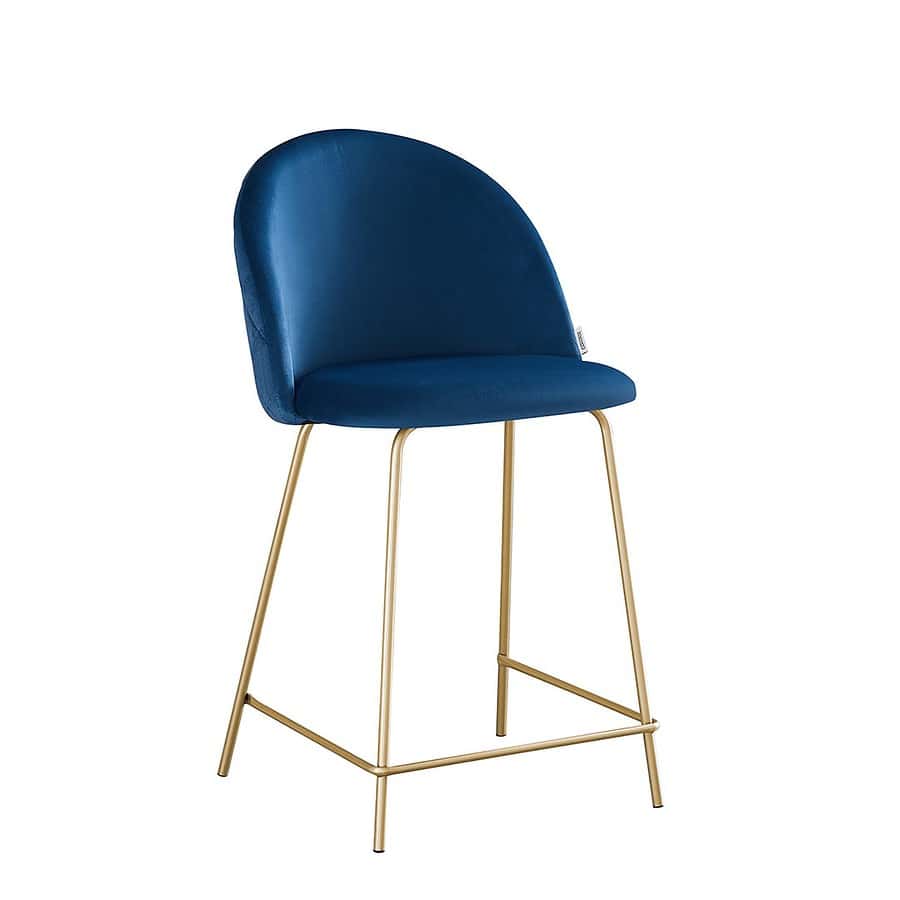 כסא בר - דגם דיאנה-בר-כחול-רגל-זהב