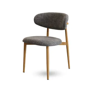 כיסא פינת אוכל ורולי רגליים בצבע אלון