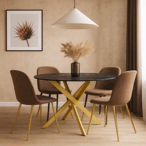 שולחן מטבח מדיסון רגל צבע זהב