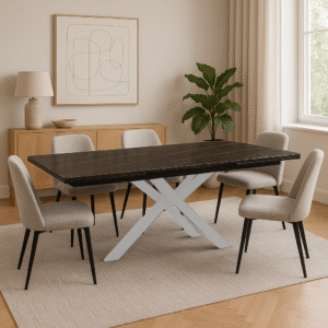 שולחן פינת אוכל פיזה רגליים לבנות