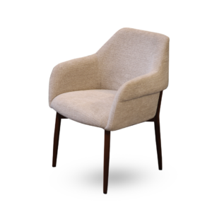 כיסא פינת אוכל קאבר ידיות -רגליים מתכת בצבע אגוז