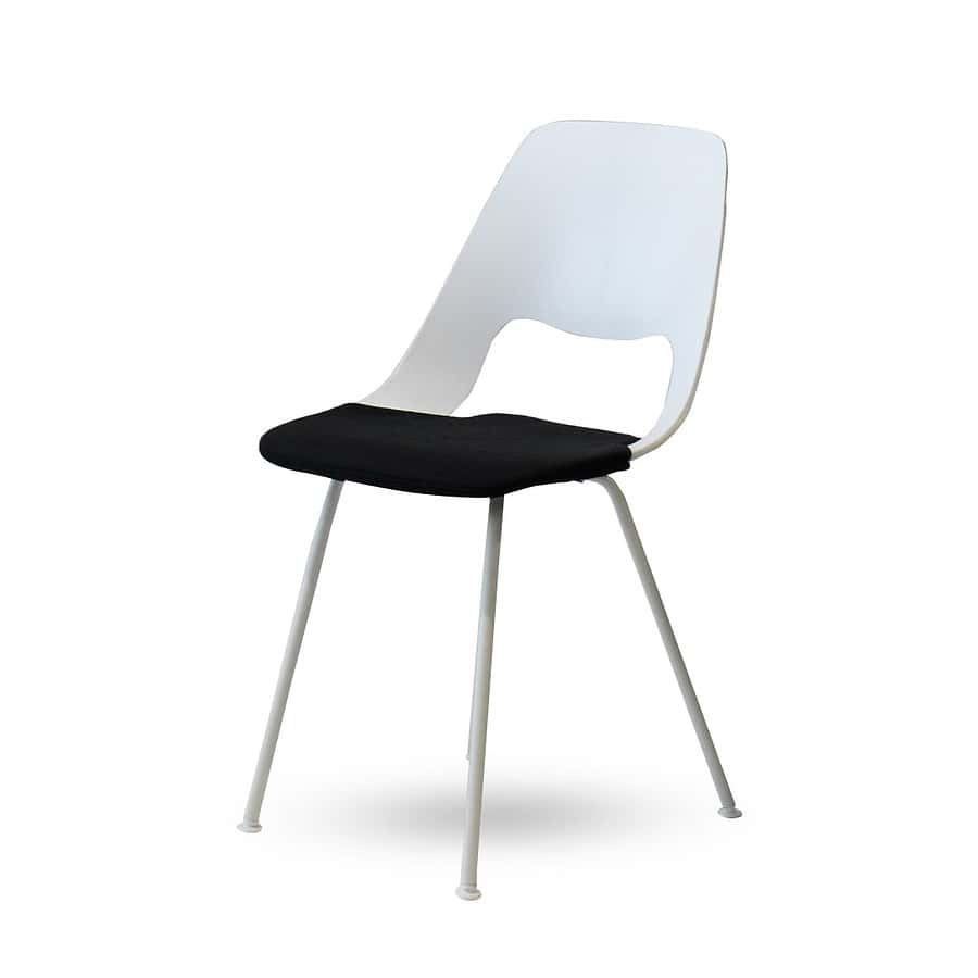 כסא מתכת - דגם נגה כסא שחור לבן צידי