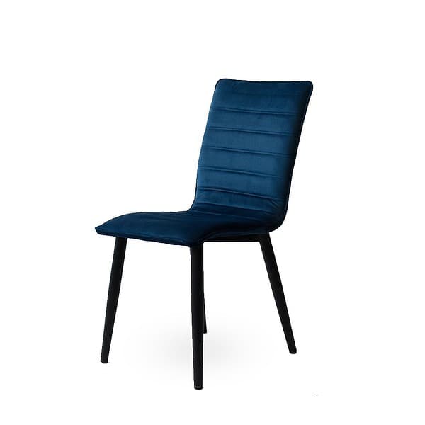 כסא מטבח - דגם סנדי כחול רגליים שחורות צידי
